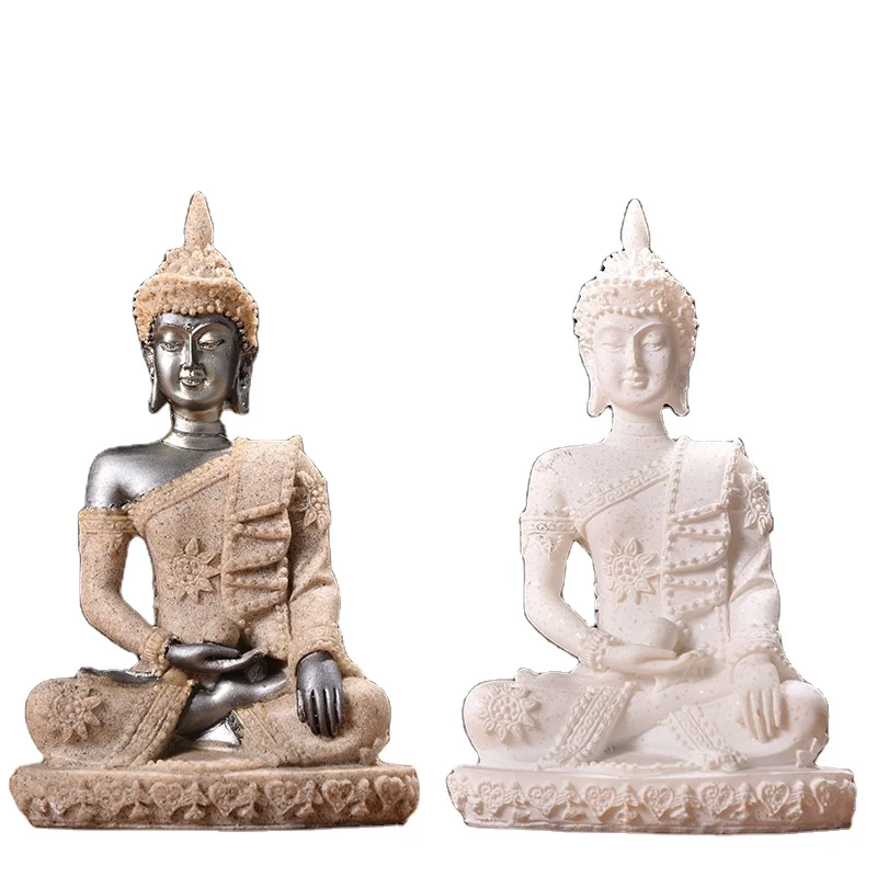 Buddha Statues Sandstone Thailand Buddha Sculpture Fengshui Figurine Home Decor for Sale