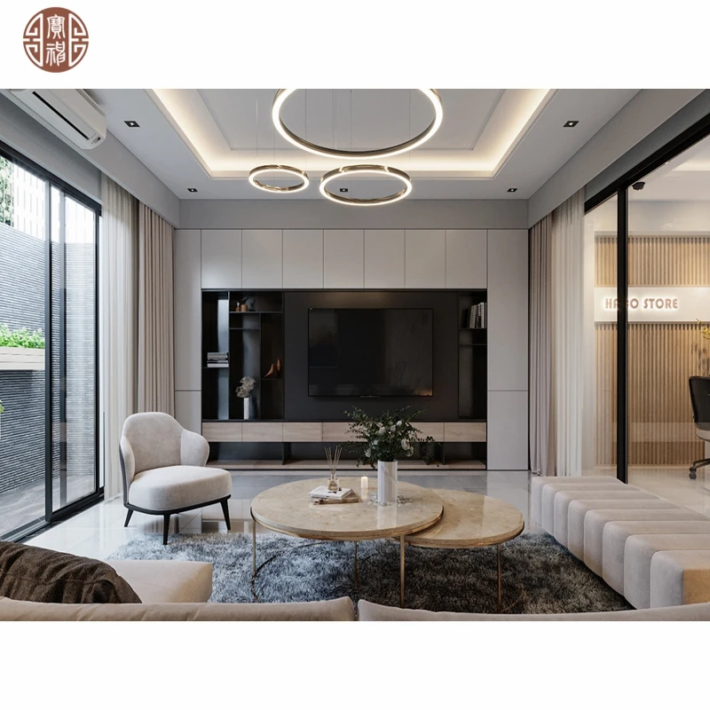 Newest Villa Furniture Design For Bedroom Furniture and Living Room Glossy Ebony Furniture