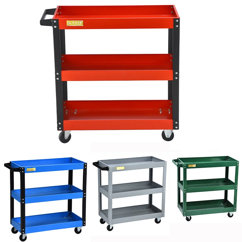 3 Tray Tool Trolley Chest Auto Repair Toolbox Steel Storage Tools Cart For Organizer Cabinet