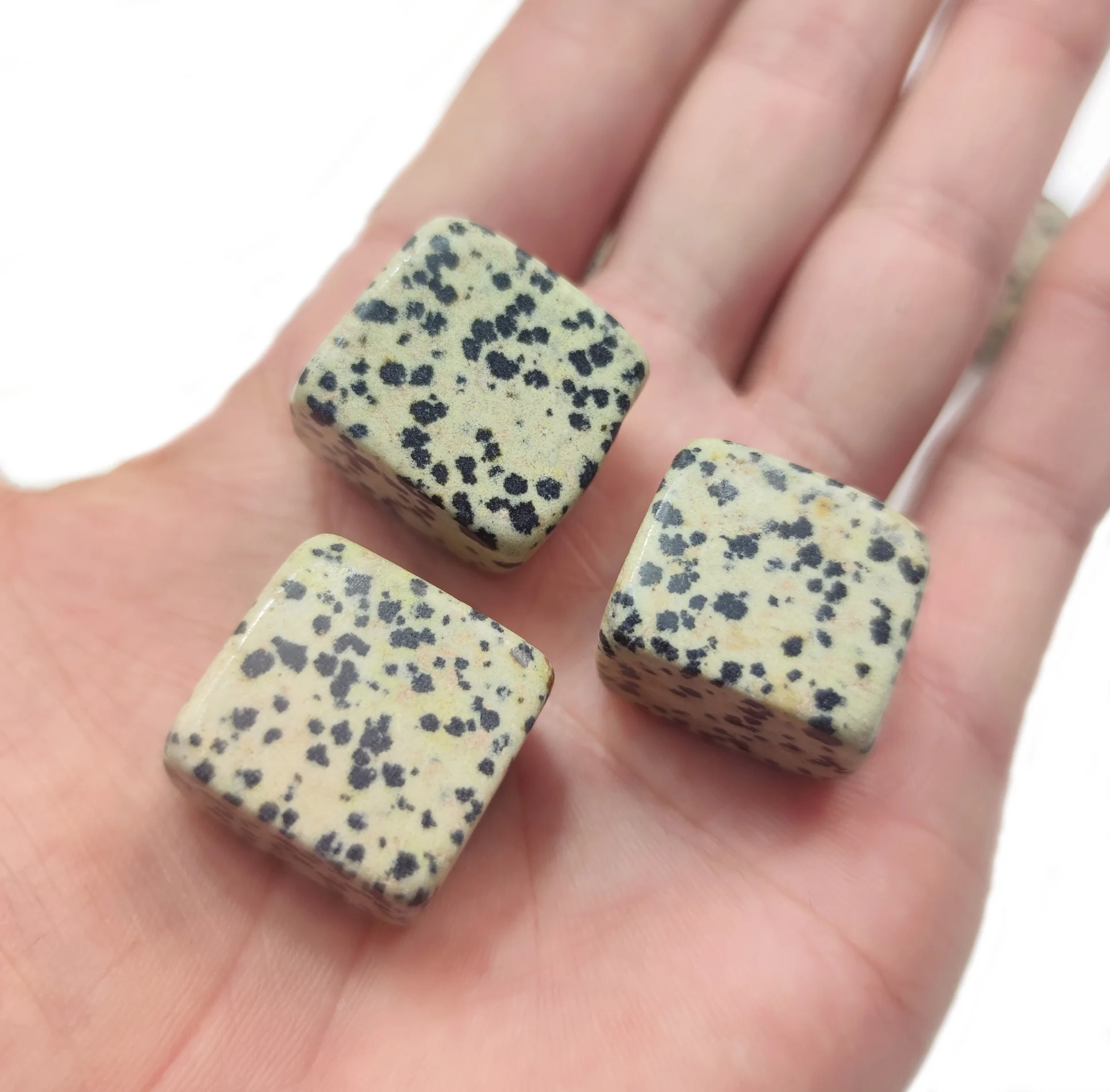 Crystal Healing Stones Natural Crystal Cube  Dalmatian Jasper Cube for DIY Decoration