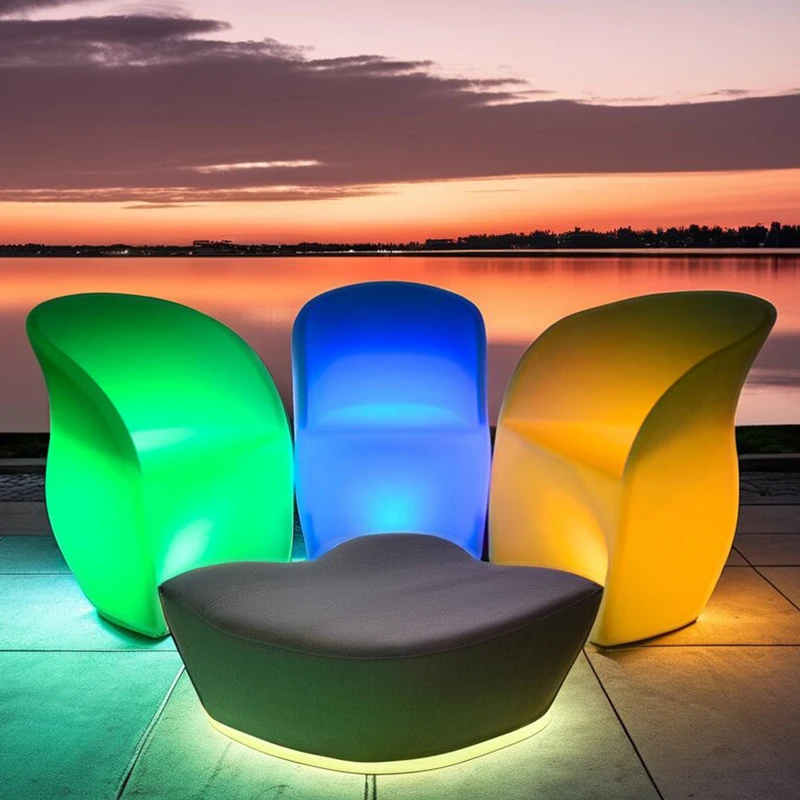 Art modern style Glowing LED bar chair LED arm chair for outdoor