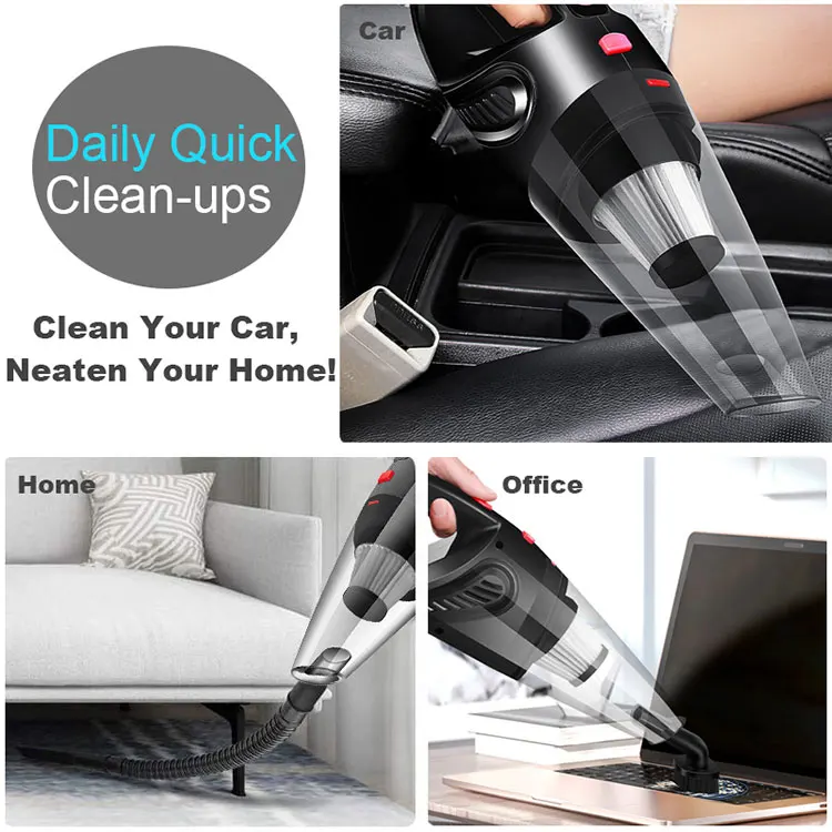 12V Wireless Vaccum Cleaner Motor High Suction 4.5kpa Portable Wet and Dry Cordless Car Vacuum Cleaners