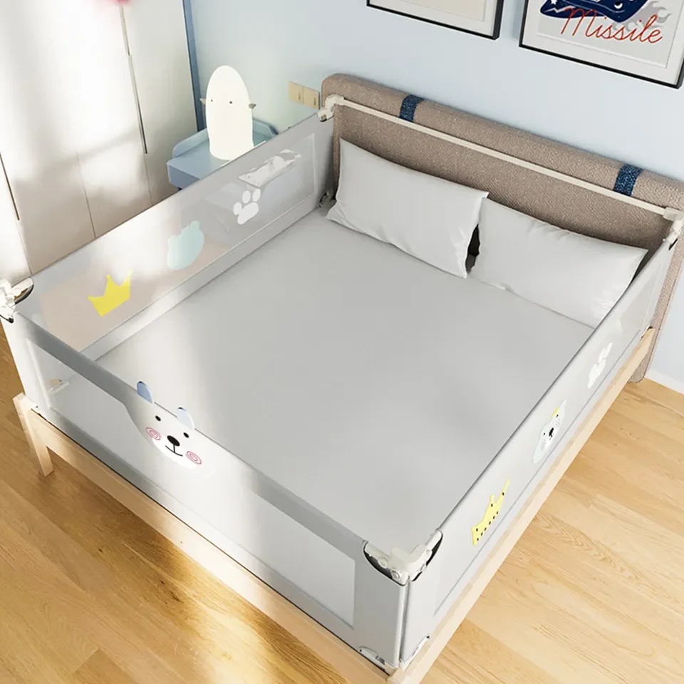 baby  folding adjustable  bed rail  Anti-falling safe sleep Protector Vertical Lifting bed Fence   child safety  bedside guard