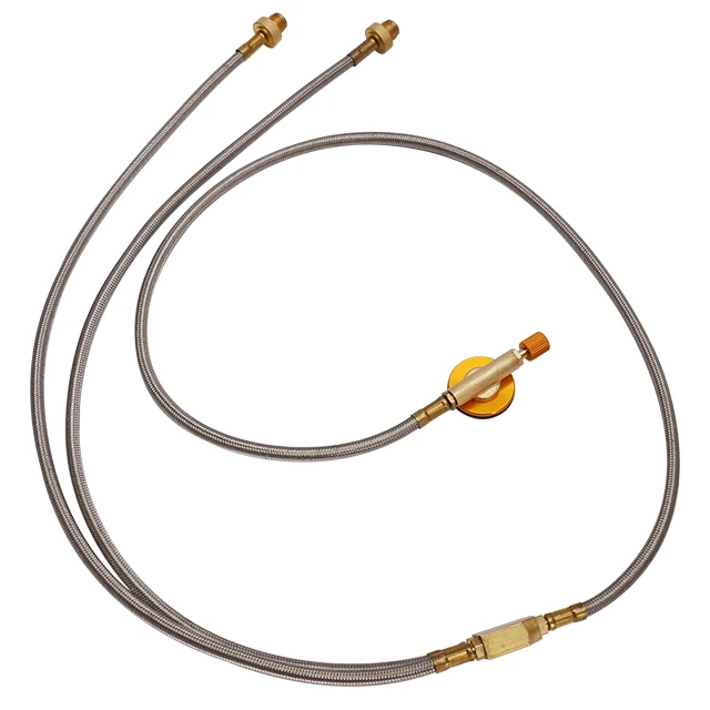 Propane Butane Gas Hose Pipe Adapter changer for Camping Caravan BBQ Gas Bottle for 1 cartridge with 2 stoves