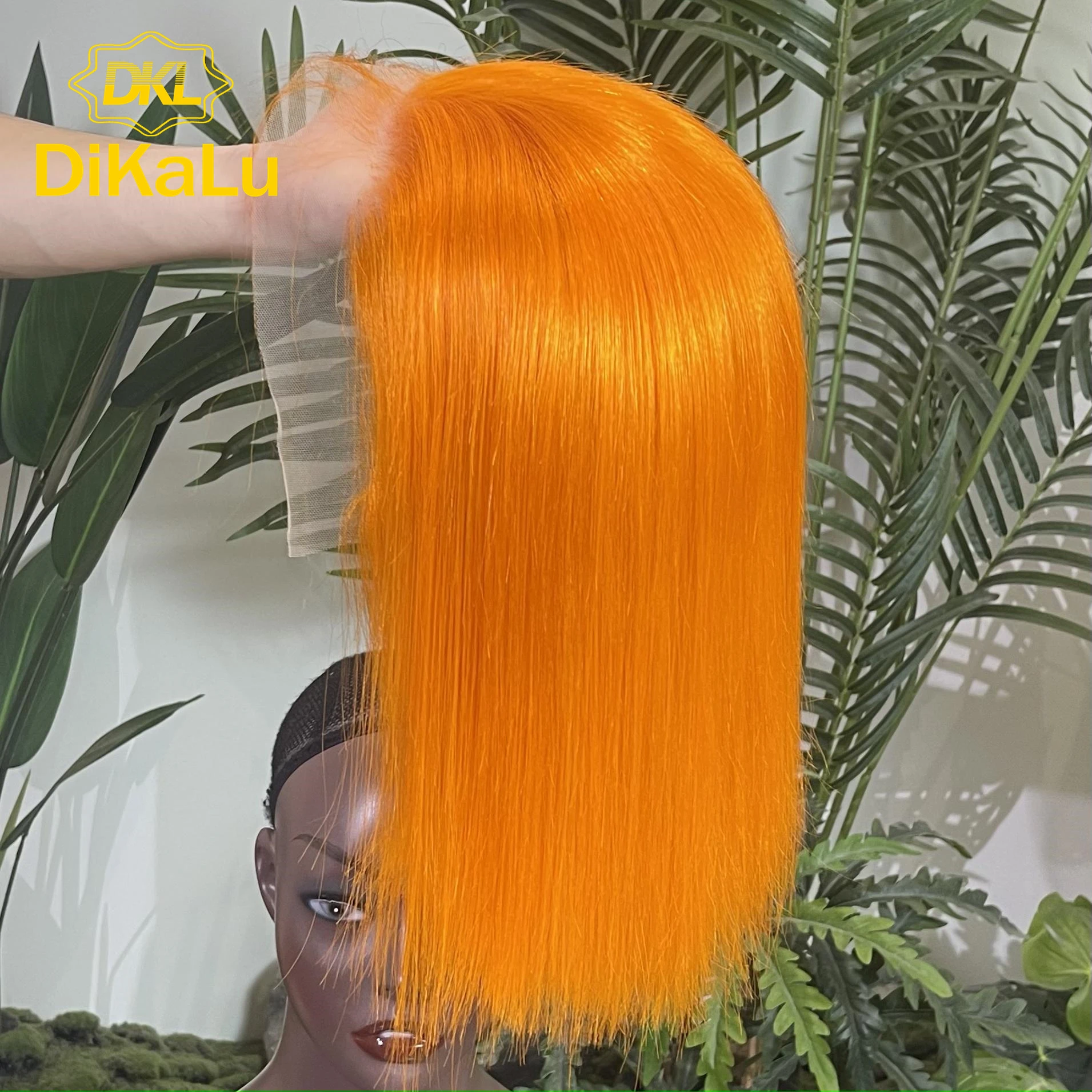 Orange Ginger Short Bob Wig Raw Vietnamese Hair Bone Straight Bob Wigs Lace Front Human Hair Wig Natural Wholesale Vendor