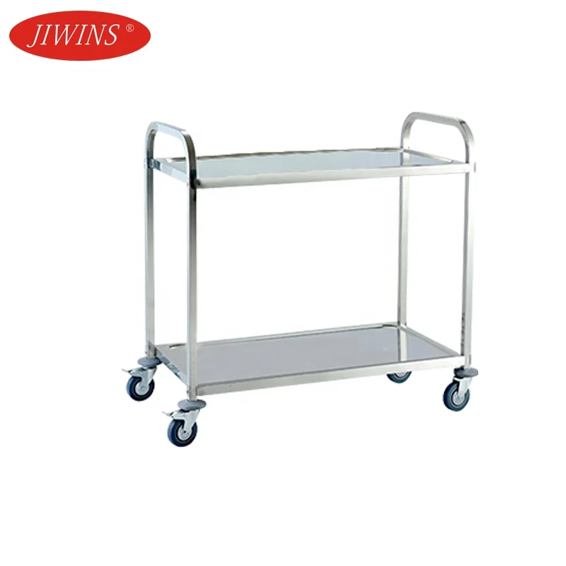 S/S Jiwins Mobile Cart Trolley commercial restaurant 3 Tier Stainless Steel Kitchen Trolley 2 Tier good price S/S Service Cart