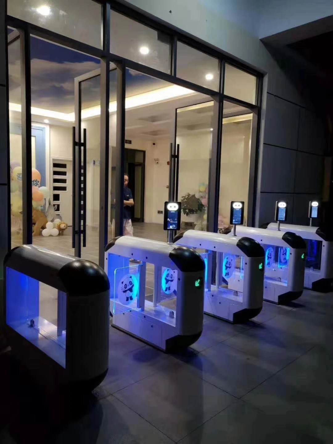 120w Access Gate Mechanism Dc Brushless Manual Barrier Swing Turnstile Baffle Gate With Facial Recognition