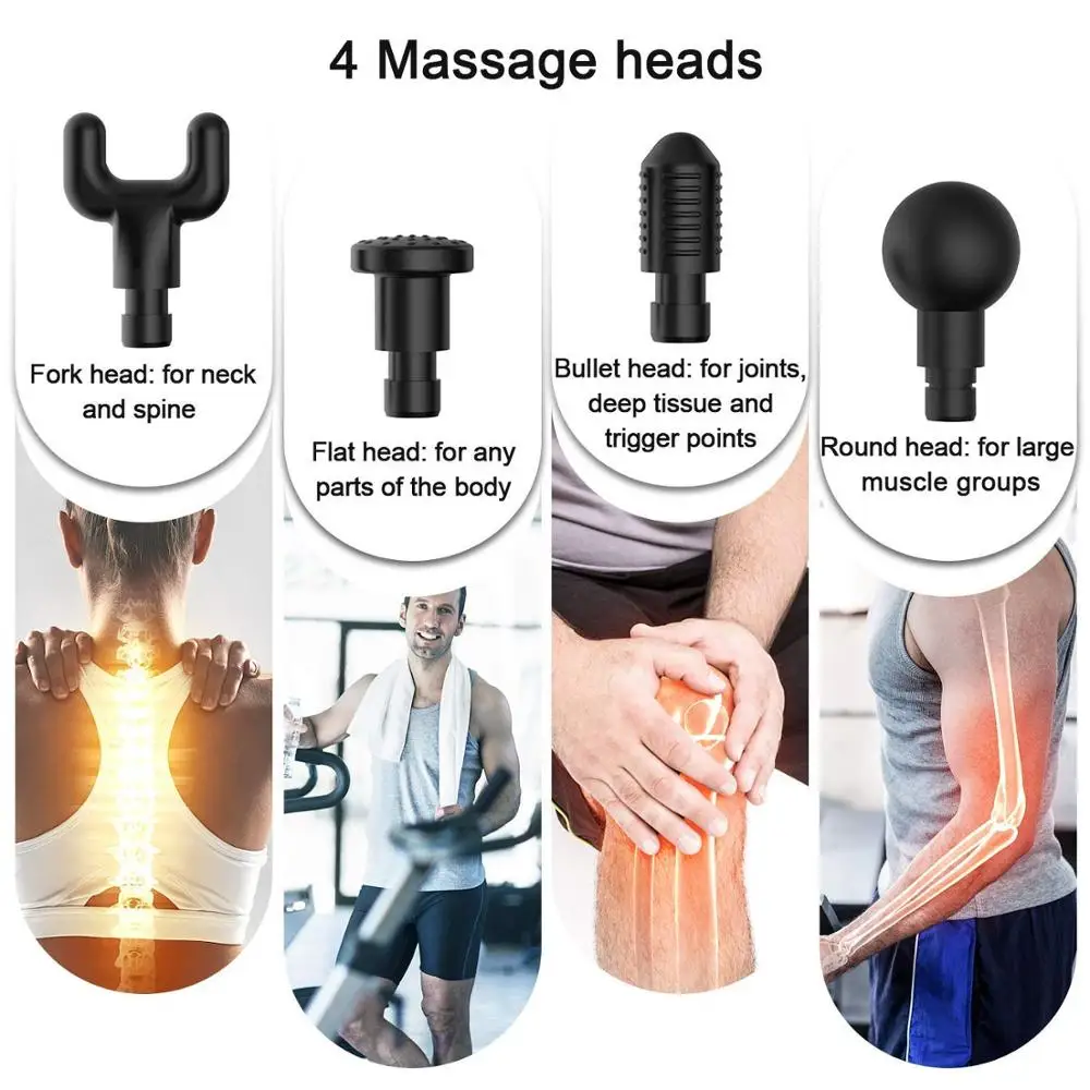 Massage Gun Deep Tissue Percussion Muscle Massager for Pain Relief, Handheld Percussive Therapy Fascia Gun for Athletes