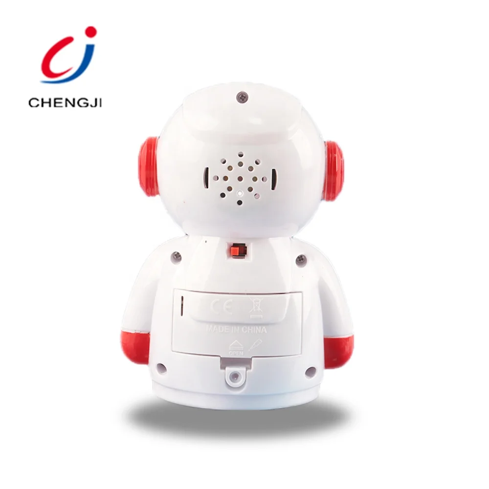 Battery operated children light musical pull back plastic mini toy robots