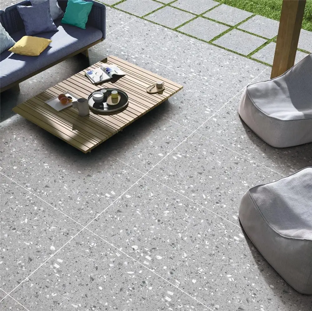 Full body 600x1200 Ancient Terrazzo Matt Porcelain Rustic Floor Tiles for Indoor and Outdoor
