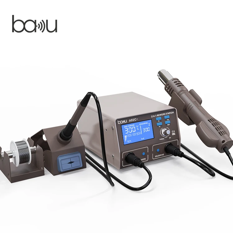 New arrival BAKU ba-602C+ soldering station 2 in 1 repair motherboard for soldering station machine