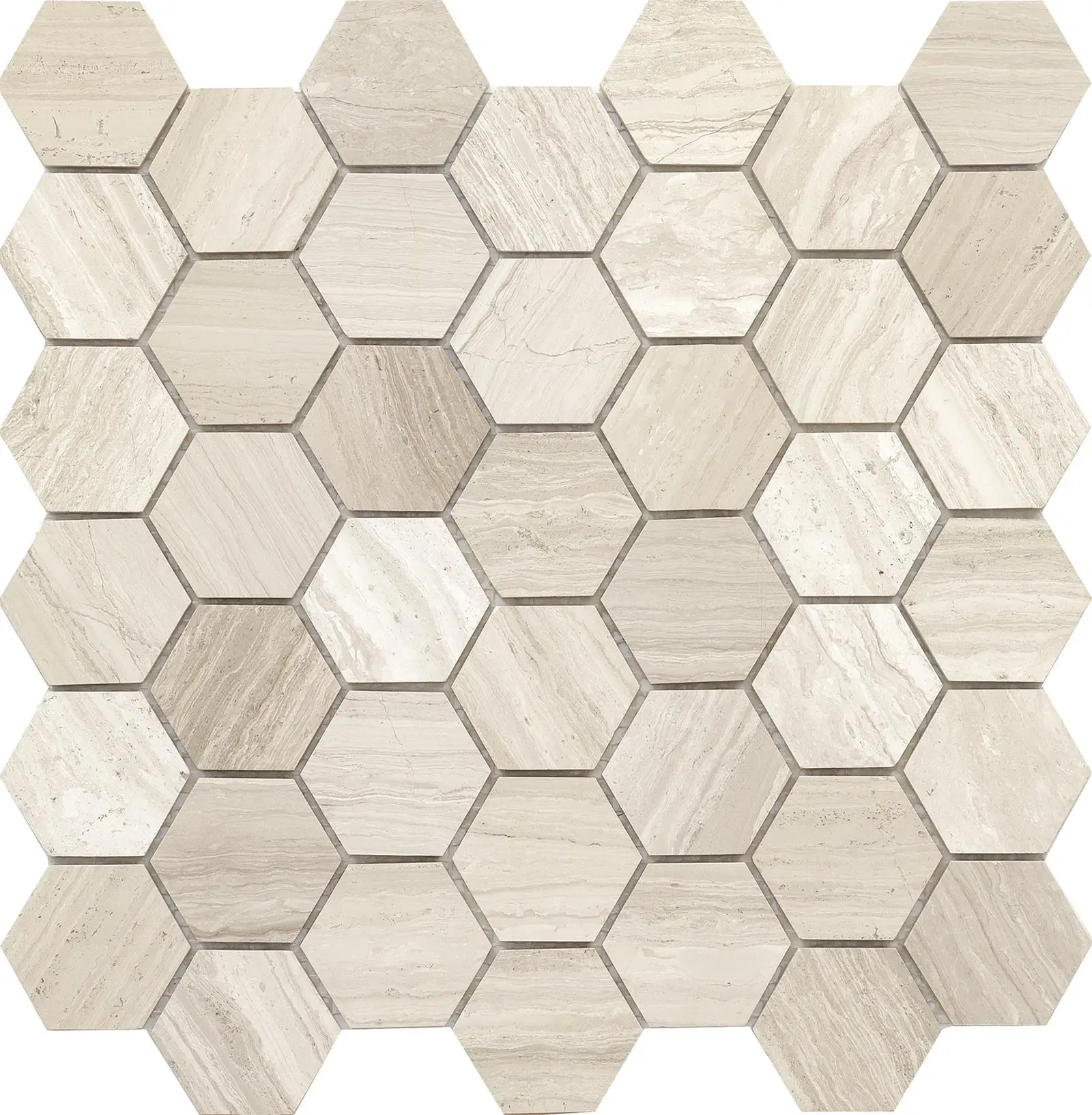 Hexagon shape Beige white gold marble wall and floor decoration marble hexagon tiles natural stone marble mosaic tile