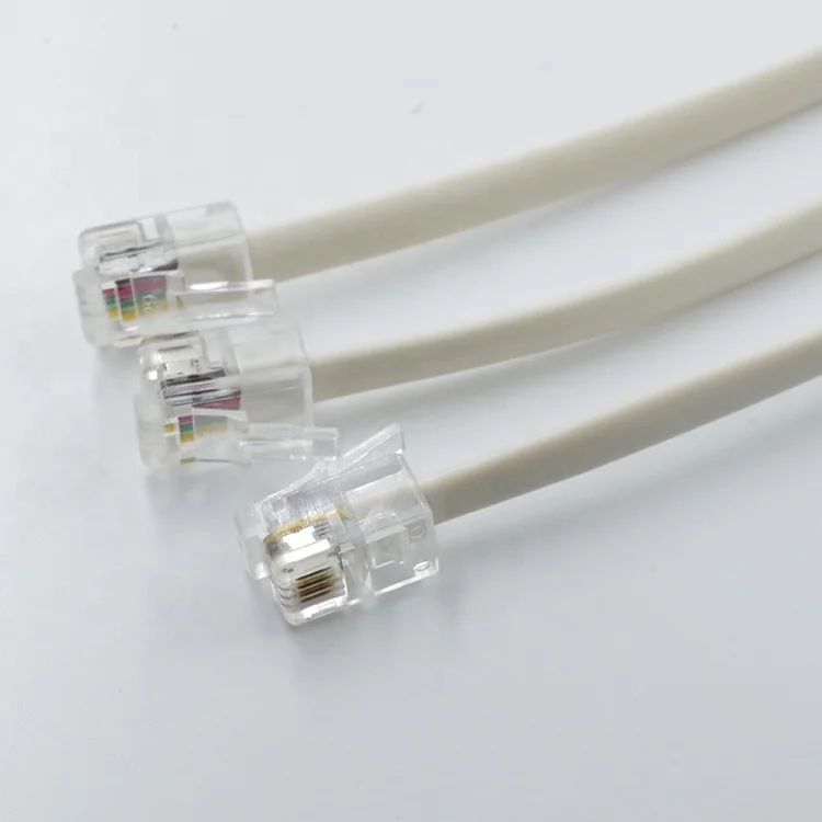 Customized length RJ9 Flat Telephone 4 Core Telephone Cable