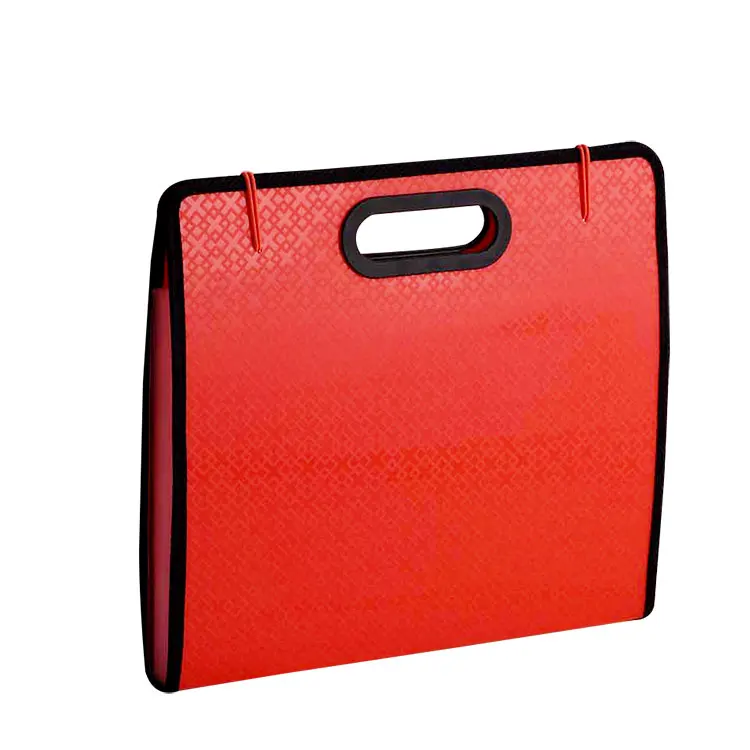 High Quality  Stationery Custom size PP Material Carry Portable File Folder Bag/ PP Document Box with Plastic Handheld