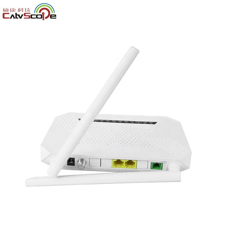 1GE+1FE+2.4G WIFI+CATV XPON ONU  2 ports 5dBi 2 antenna XPON ONU with CATV compatible with HUAWEI ZTE