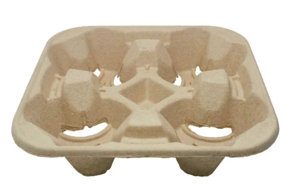 2 Cup Carrier Tray Disposable Coffee Cup Holder Tray Drink Holder Biodegradable Drink Carrier