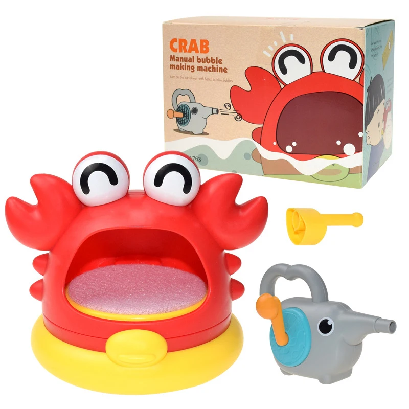 
Hot sale bubble crab shark blowing bubble machine bath toys bubble foam maker for kids 