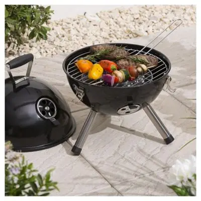 Family Portable Lightweight Powder Coated Barbecue Kettle Grill Tabletop Smokeless Charcoal BBQ for Outdoor Camping