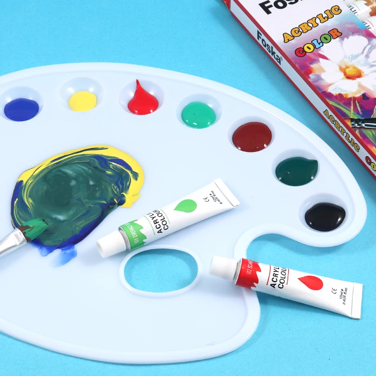 Foska Non-toxic Acrylic Paints Heavy-Body 0.41 Fl oz 12ML Tubes Rich Pigments Waterproof Widely Used Paint Kit