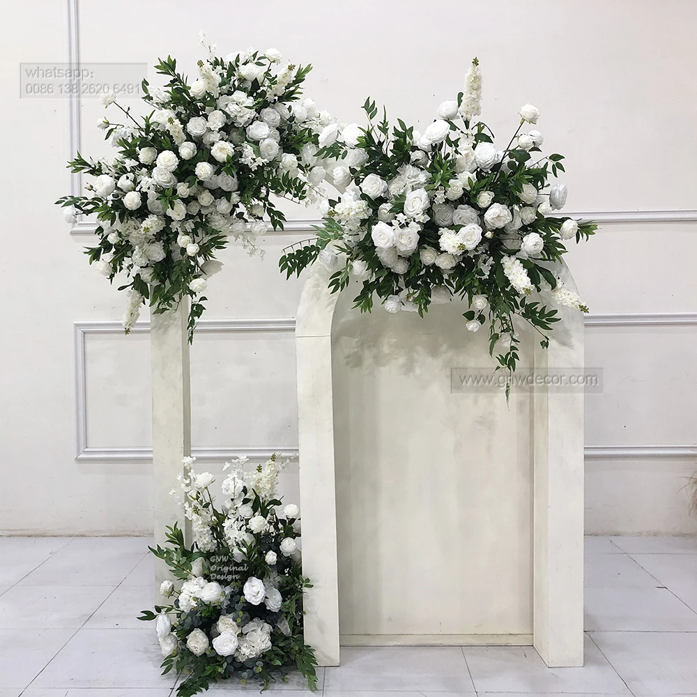 GNW Artificial Flower&greenery Arch for  Wedding Event Backdrop white floral backdrop for Party Event Stage Garden Decoration