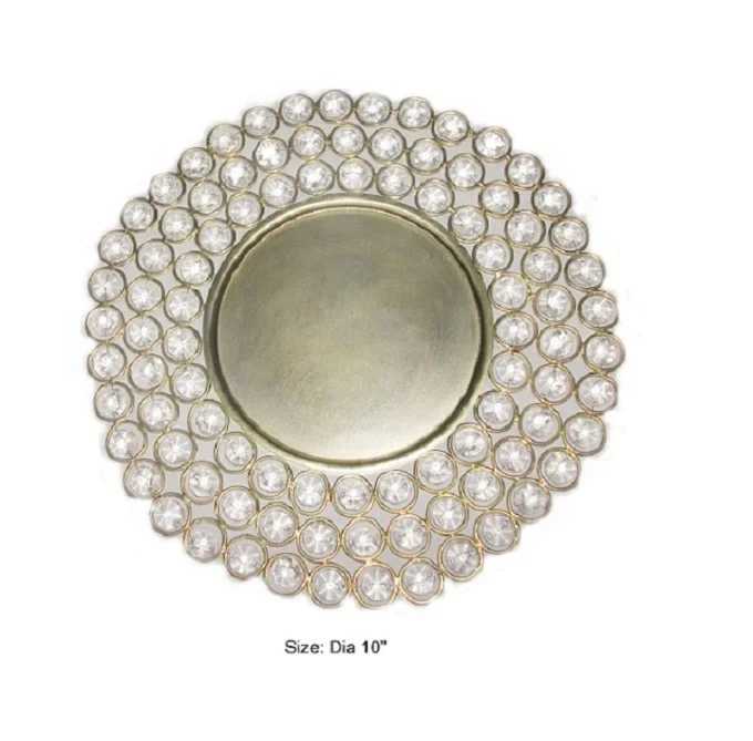 
Brass plated Crystal hotel charger plate 