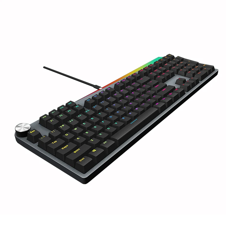 
Wired 104 Keys + 8 keys Gamer Backlit Gaming Mechanical Keyboard with MUSIC CONTROL BUTTON and VOLUME KNOB 