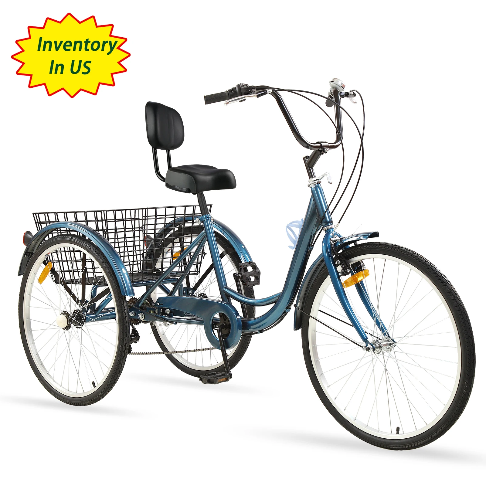 free shipping from US warehouse great feedback adult tricycle 24 inch and 26 inch carbon steel frame tricycle bike adult