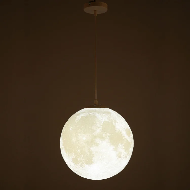 Nordic northern europe style decoration remote control round moon pattern ceiling lamp for restaurant,bedroom,hotel,home