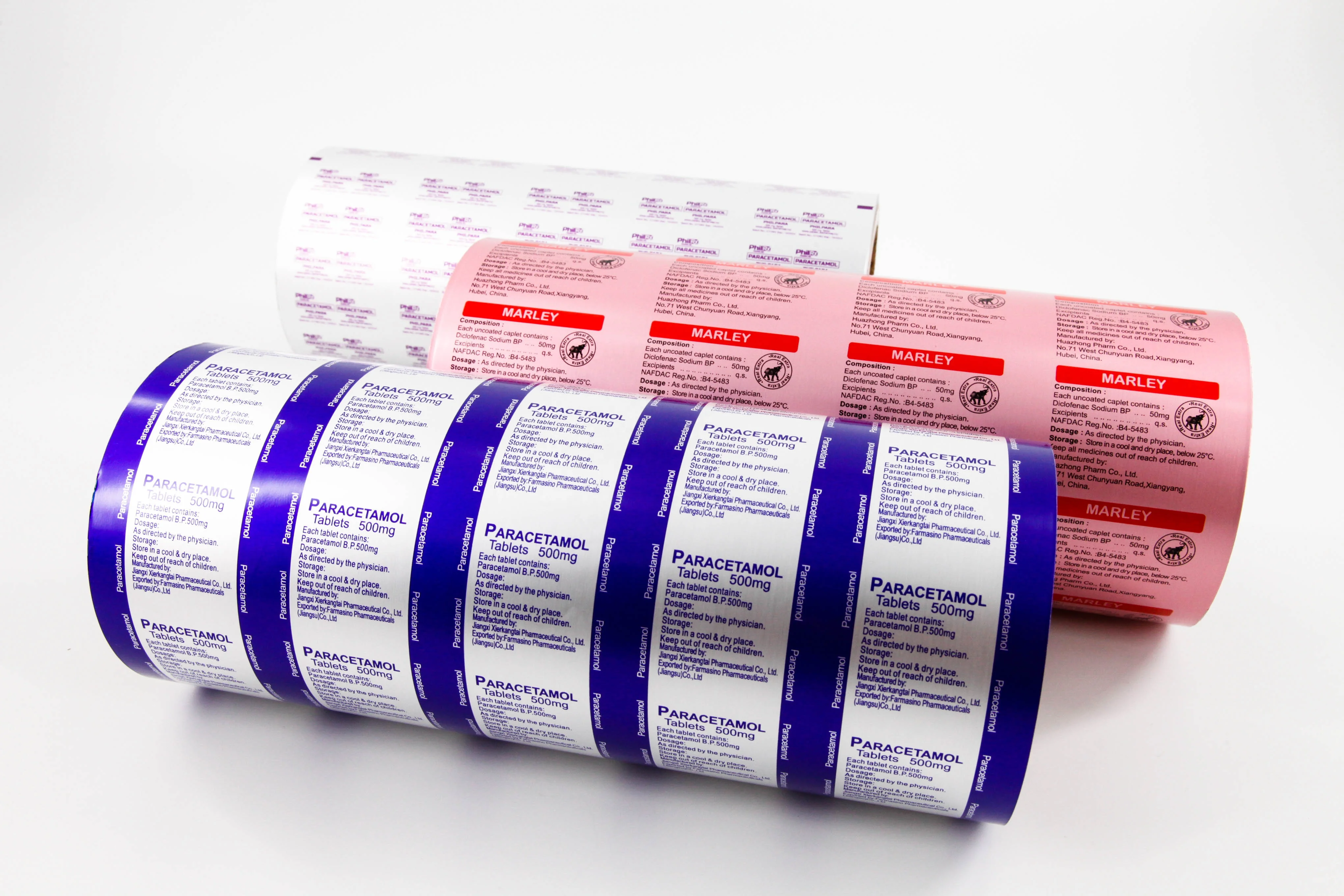 Pharmaceutical hot printing foil used to pack medicine tablets capsules and pills into the blisters