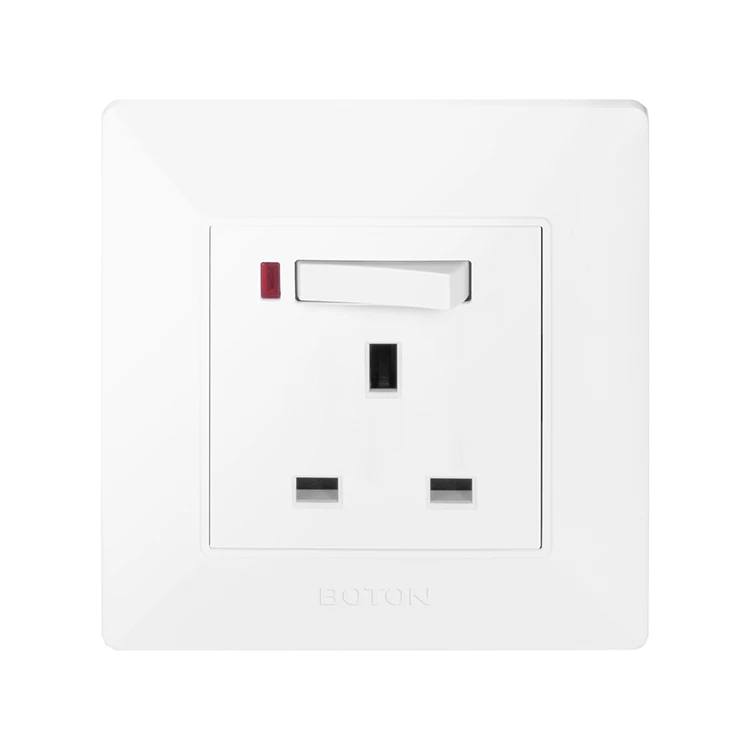 Двухполюсная розетка BOTON 13A, Британский Стандартный Настенный Выключатель