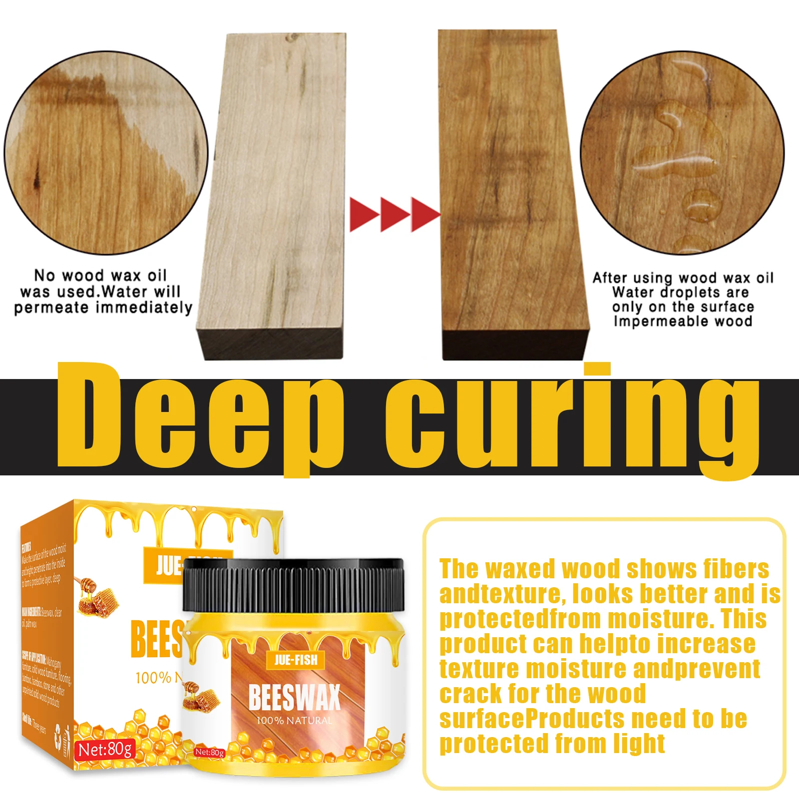 private label Custom logo Beeswax Wood Polish Eco-friendly Natural Beeswax Sustainable Useful Polish Furniture Wax