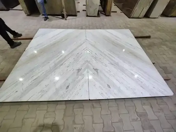Polished and Scratch Resistant Italian Marble Slab for Versatile Building Material for Outdoor Patios Walkways & Home Interiors