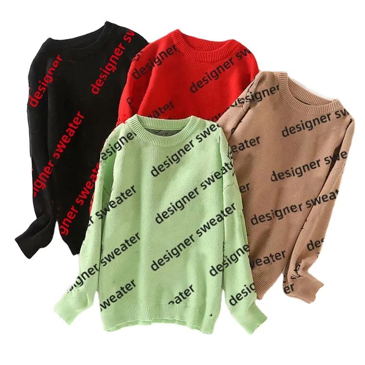 Sweater Manufacturing Wholesale Jacquard Intarsia  Your Custom Design Pattern Women Sweater Custom Knit Sweater Women