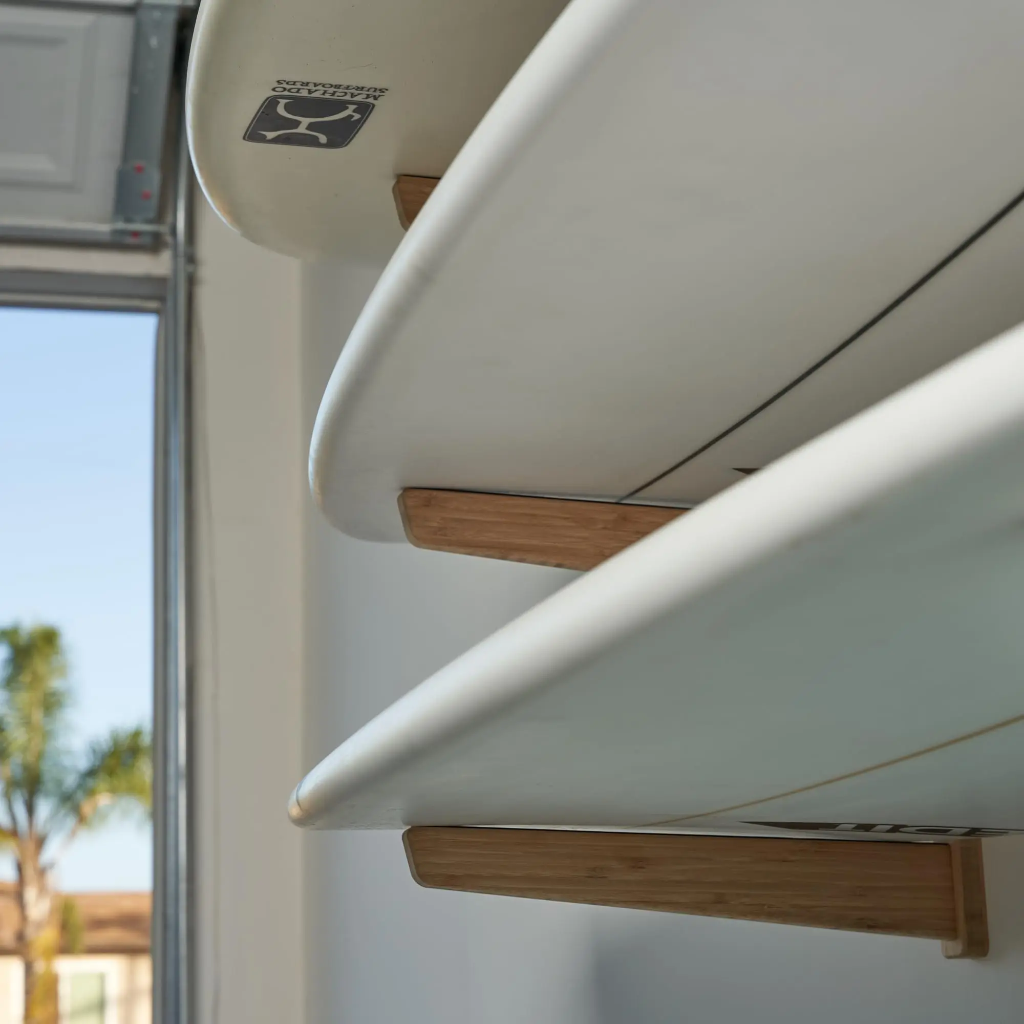 HIFUN Mount Wooden Surfboard Rack for Wall Surfboard Storage Racks for Surfboard Display