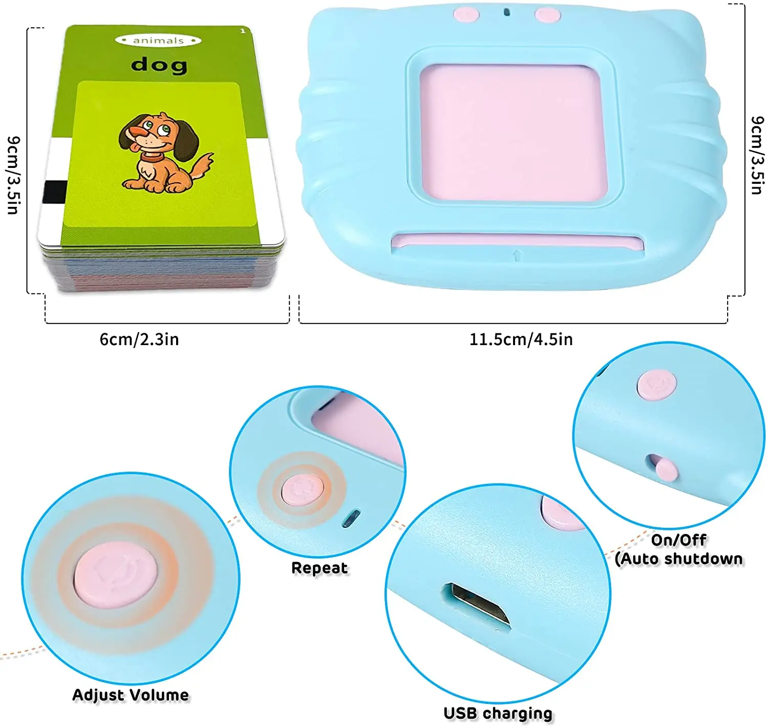 Hot sale Custom language bilingual children card early education toys Word Learning Machine for kids