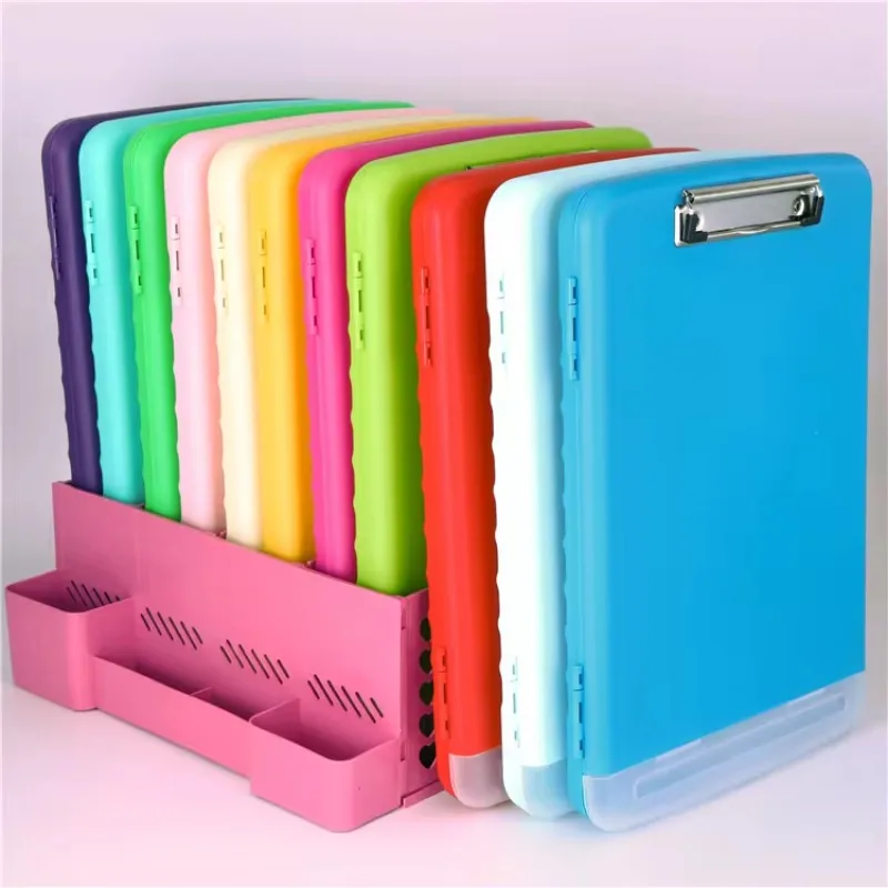 Custom LOGO Multifunction Foldable Sublimation A4 Plastic Nursing Storage Clipboard