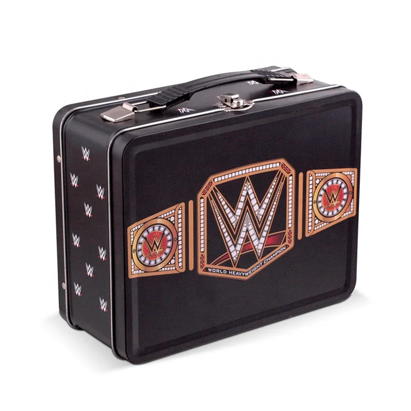 Rectangular Tin Lunch Box with Handle and Lock/Custom Tin Lunch Box/Kids Tin Lunch Box