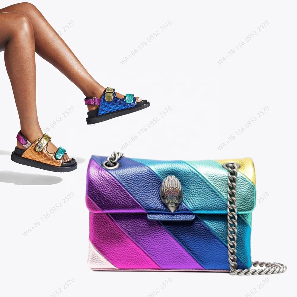 Горячая Распродажа Kurt Geiger London сумка Kensington полосатая через плечо (все цвета радуги) дизайнерские женские сумки известных брендов