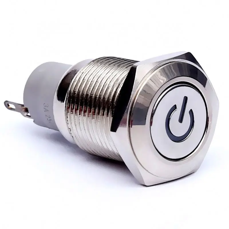 16 мм водонепроницаемый Мгновенный Металл 230 В start stop Панель кнопочный пусковой переключатель