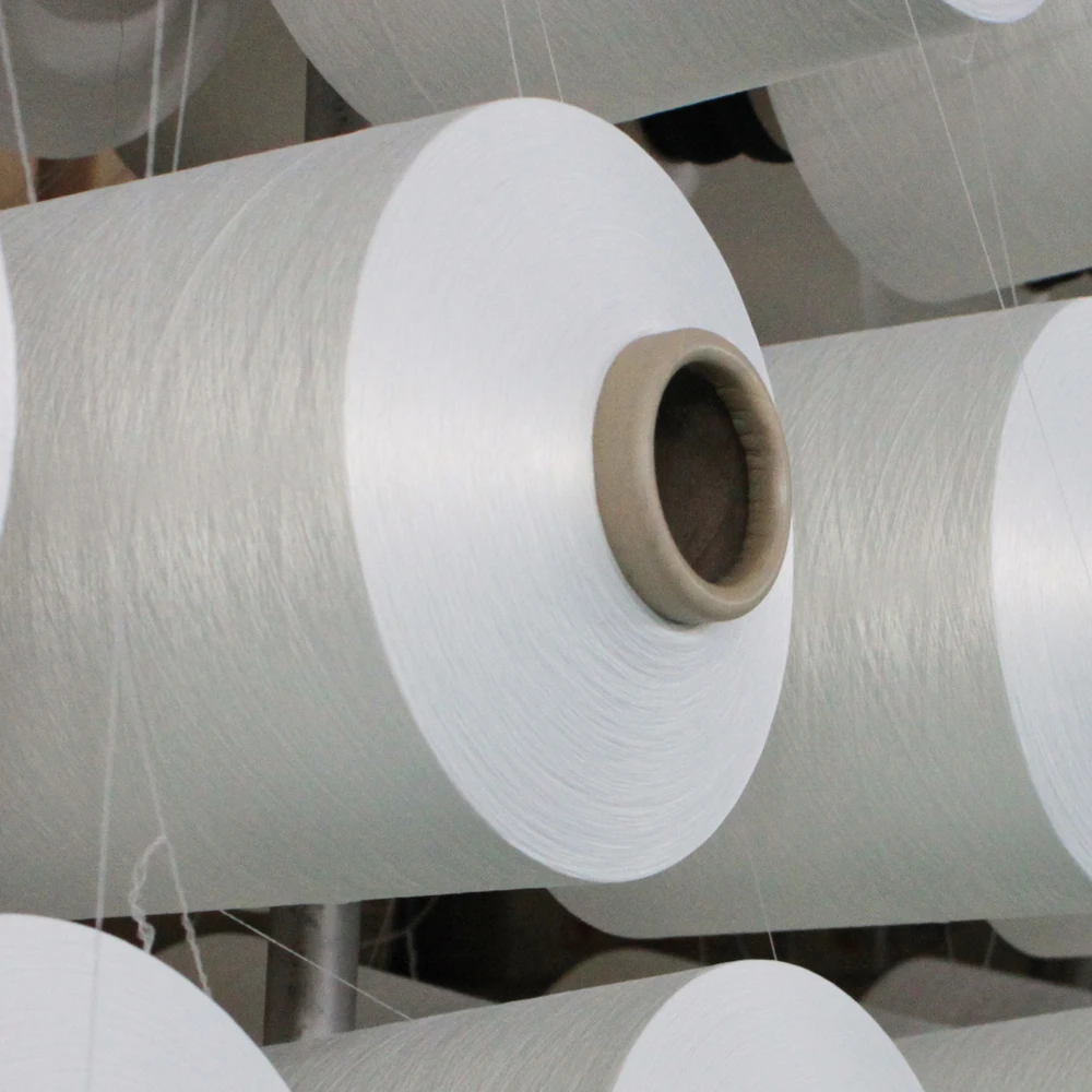 Recycled 100% polyester/nylon yarn composite yarn polyester-polyamide composite elastic fabric  recycled dty