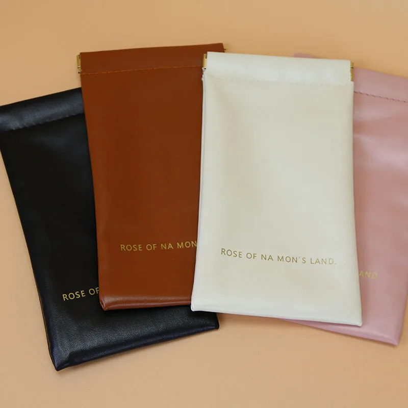 Fashionable luxurious PU Leather Closing Magnet bag pouch jewelry pouch for Glasses