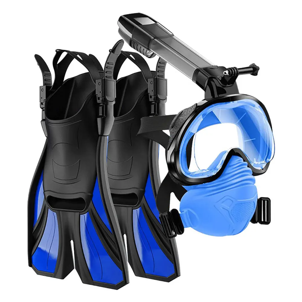 Chinese diving mask fins set suppliers factory for adults diving equipment snorkel fins set with diving snorkeling mask set