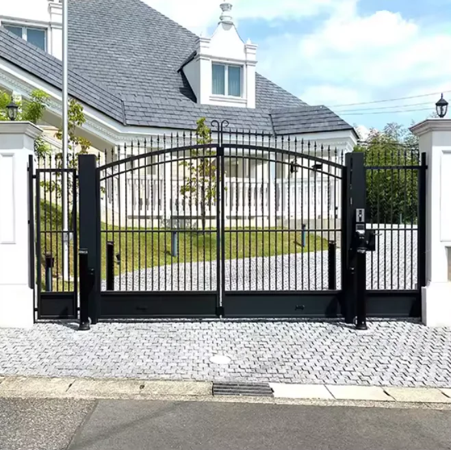 Double Door Iron Gate Garden Courtyard Waterproof Forged Villa Entrance metal Welded Patio gate