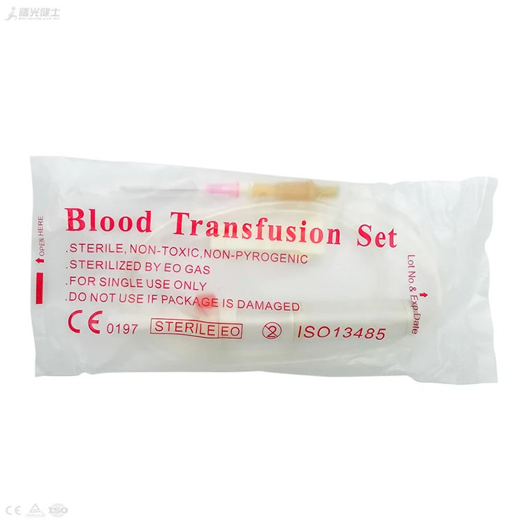 Chinese manufacturer Disposable sterile blood transfusion set with needle with injection port