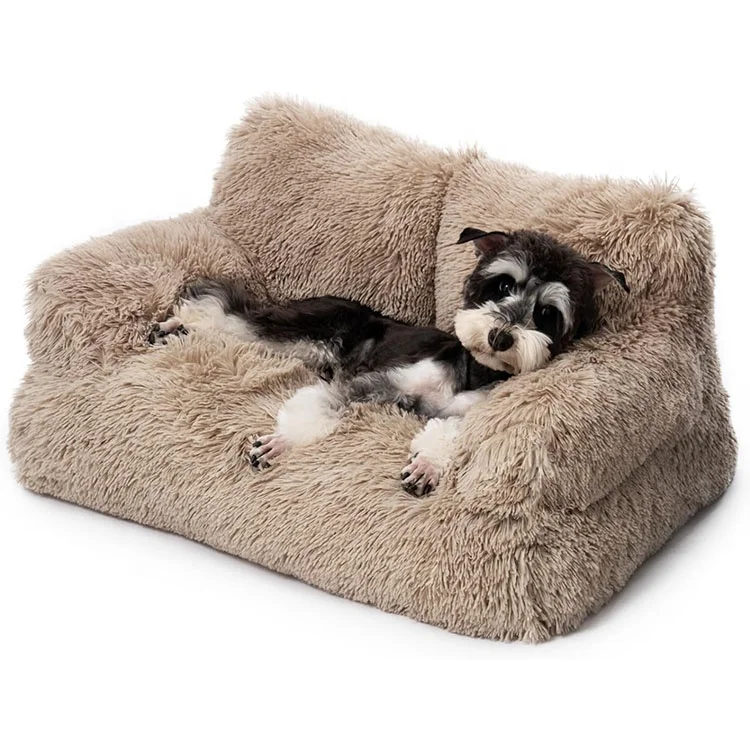 Cats & Small Dogs Washable Puppy Pet Sleeping Bed Indoor Anti-Slip Bottom Soft Calming Cat Couch Sofa