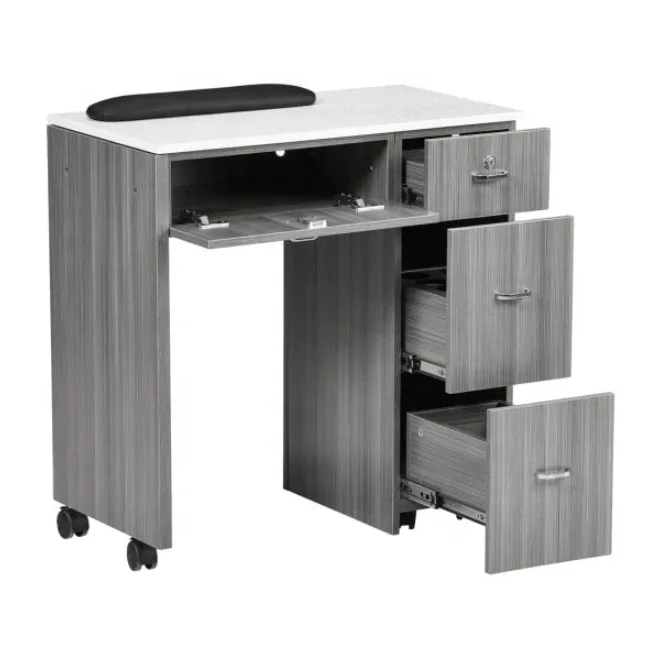 Luxe Beauty nail manicure table desk Manicure Table Leather nail table with exhaust fan for sale