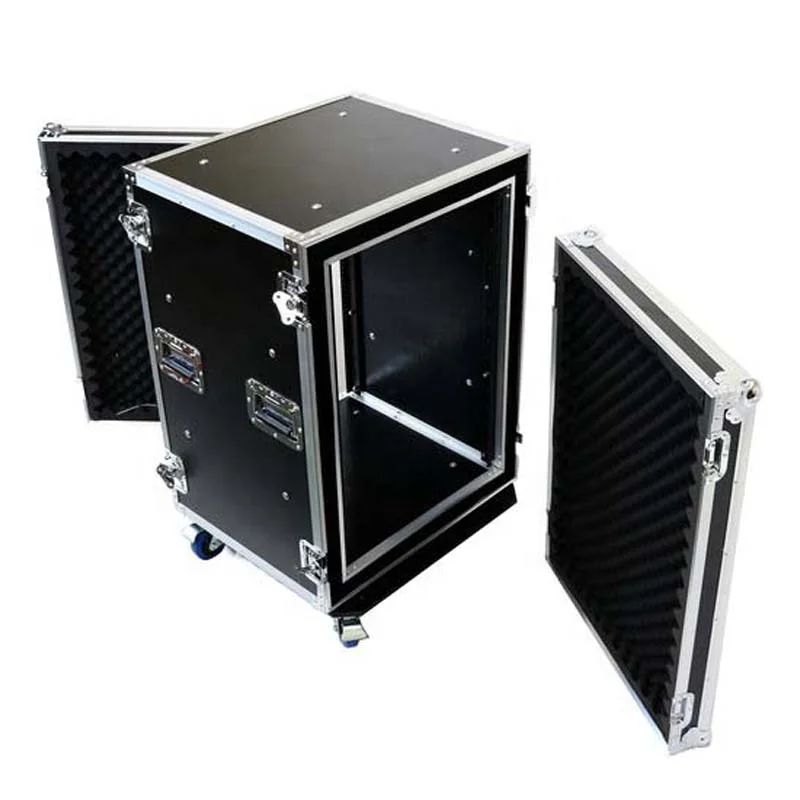 colorful shockproof 16u 20u rack mount flight road case