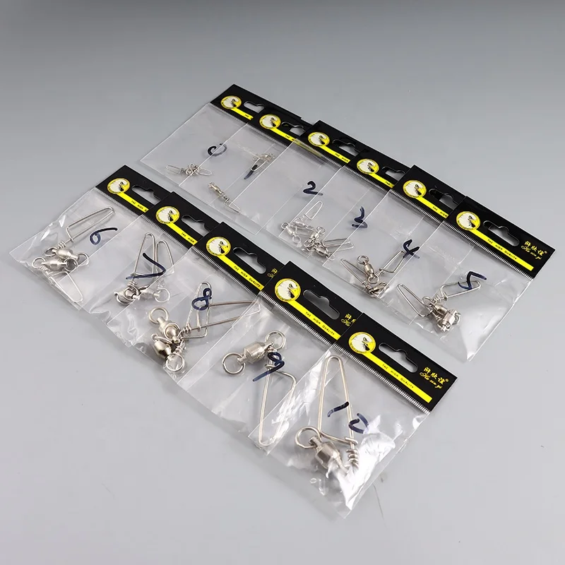 Palmer Quick lock-open fishing ball bearing swivel ball bearing snap swivels fishing stainless steel strong swivel connector