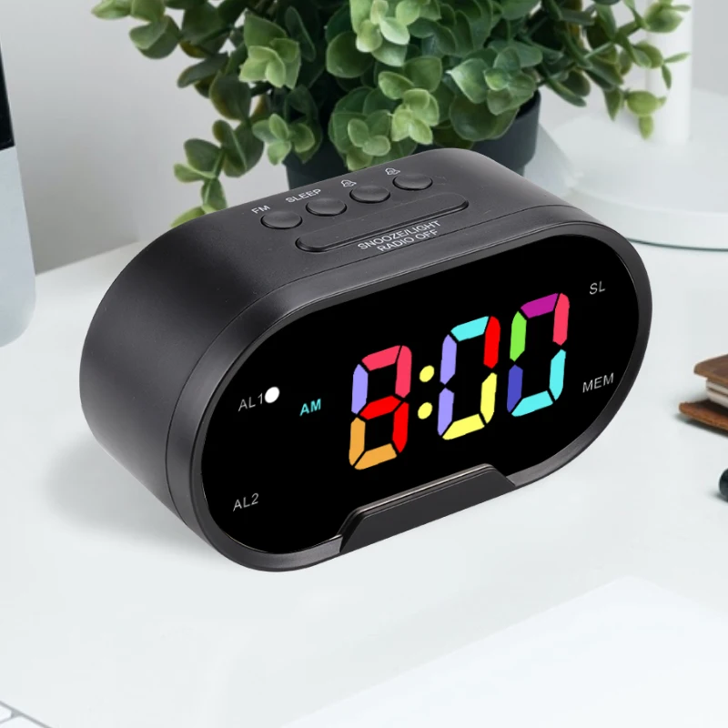 Radio Room Clock Clocks Bedroom Alarm With Usb Port Charger Portable Multi Function Glow Digital Fm Led Smart Watch Table Dual