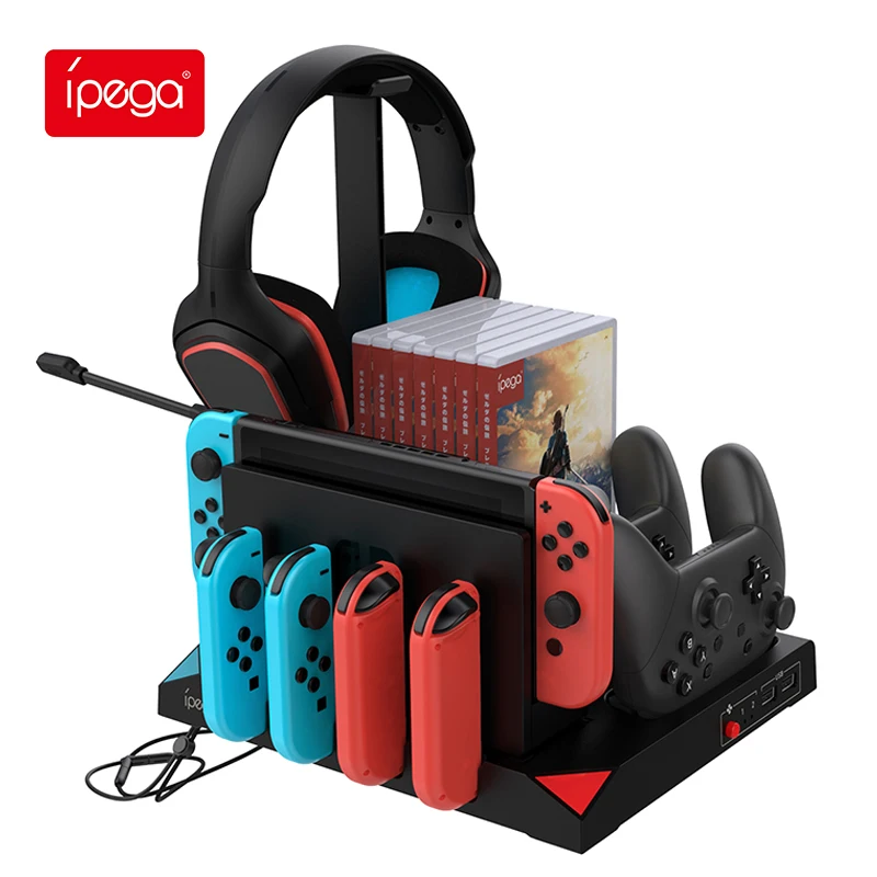 ipega PGSW053 Charging Dock USB Charging Station for Nintendo Switch Headset Stand Joy-Con Gamepad Dual Charger base Cooling Fan